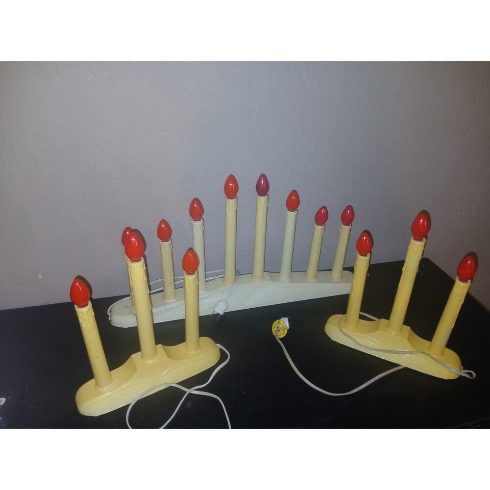 VTG Lot of 3 Multi Light Candolier Old Drip Candle Electric Candelabra Christmas